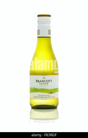 Bottiglia di Brancott Estate Sauvignon Blanc vino da Marlborough, South Island, in Nuova Zelanda, Foto Stock