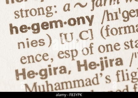 Definizione di egemonia di parola nel dizionario Foto Stock