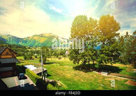 Mattina in montagna paesaggio. La natura in montagna. Foto Stock