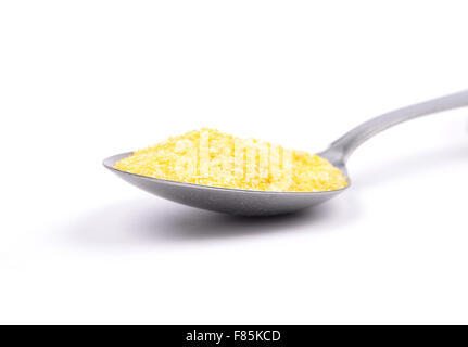 La polenta sul cucchiaio Foto Stock