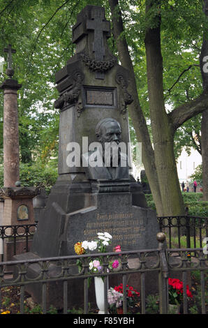 San Pietroburgo, Russia, cimitero Tikhvin Dostoevskij Foto Stock