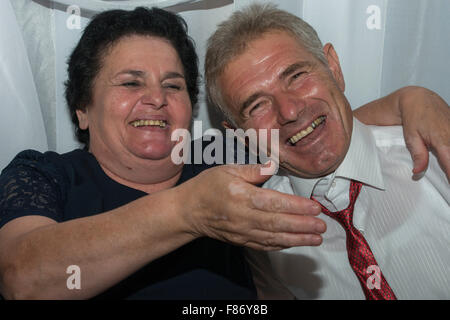 Sposa genitori, matrimonio albanese, Kruja Foto Stock