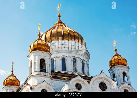 Mosca, Russia - Luglio 04, 2015: Cupole della Cattedrale di Cristo Salvatore Foto Stock