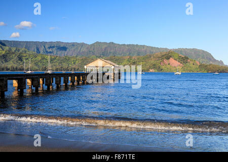 Hanalei Pier a Kauai Foto Stock