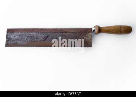 Visto / old handsaw isolato - strumenti vintage Foto Stock