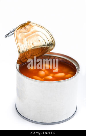 Può essere aperto di fagioli. Foto Stock
