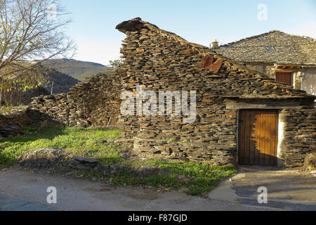 Tipica architettura di Campillo de Ranas. Foto Stock