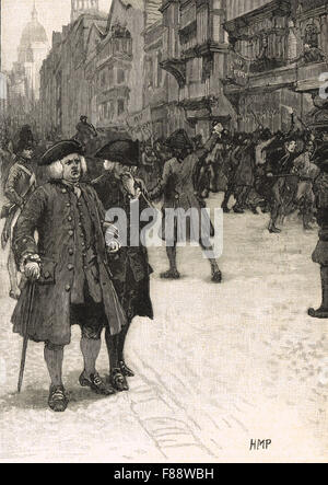 Dr Samuel Johnson testimoni il No Popery tumulti in 1780 Foto Stock
