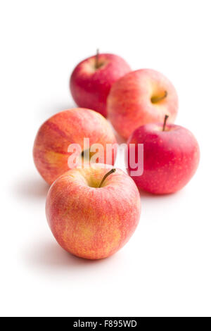 Mele rosse su sfondo bianco Foto Stock