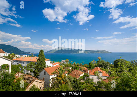 Mare Adriatico paesaggio da Herceg Novi città Foto Stock