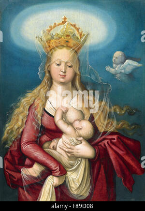 Hans Baldung Grien - La Vergine come Regina del Cielo Allattamento neonato Cristo Foto Stock