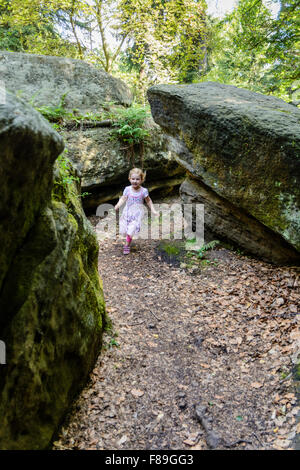 Labirinto di roccia vicino Langenhennersdorf, Svizzera Sassone, Bassa Sassonia, Germania Foto Stock