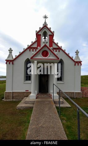 Cappella italiana, costruito dai prigionieri italiani la costruzione di barriere di Churchill, di agnello Holm Isole Orcadi Scozia UK Foto Stock