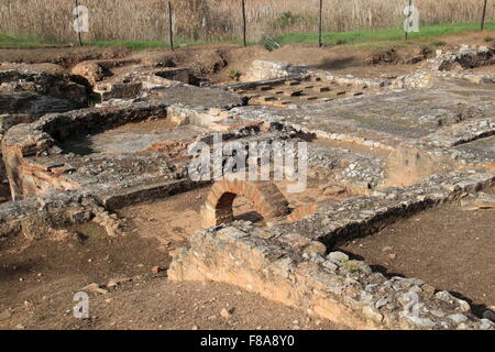 Pubblico bagni termali, Cerro da Vila sito archeologico romano e museo, Vilamoura, Quarteira, Algarve, Portogallo, Europa Foto Stock