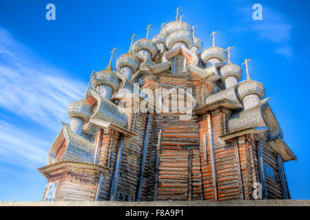 Chiesa della Trasfigurazione, isola di Kizhi, Federazione Russa, il Lago Onega, costruito 1714, Patrimonio Mondiale dell UNESCO Foto Stock