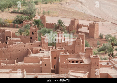 Vista dall'interno di Ksar Ait Benhaddou, Ait Ben Haddou, Ouarzazate, Marocco Foto Stock