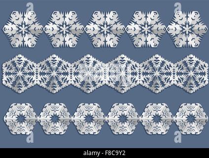 Il simbolo del fiocco di neve le decorazioni di Natale in uno sfondo scuro Illustrazione Vettoriale