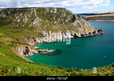 Bella Luce a Starehole Bay, vicino a Salcombe, Sud prosciutti, Devon, Inghilterra, Regno Unito Foto Stock