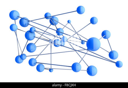 Immagine 3d di blu diagram.Networking e concetto di internet. Foto Stock