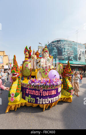 2015 festival dei fiori parade, Chiang Mai, Thailandia Foto Stock