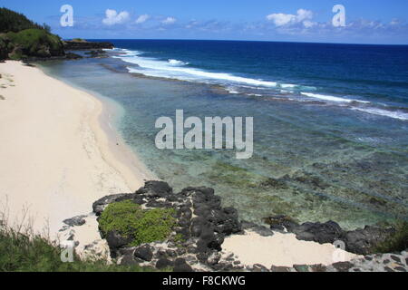 Vista la Gris-Gris spiaggia sabbiosa. Africa, Mauritius, Oceano Indiano Foto Stock