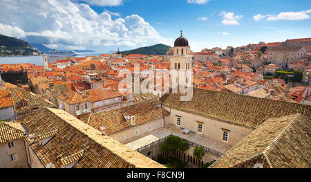 Vista aerea del paese vecchio di Dubrovnik, Croazia Foto Stock