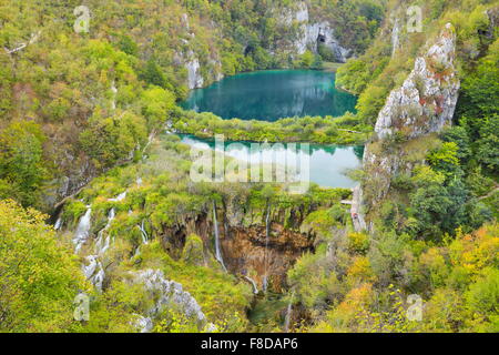Il Parco Nazionale dei Laghi di Plitvice, Croazia Foto Stock