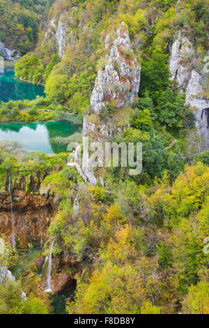 Il Parco Nazionale dei Laghi di Plitvice in autunno, Croazia, UNESCO Foto Stock