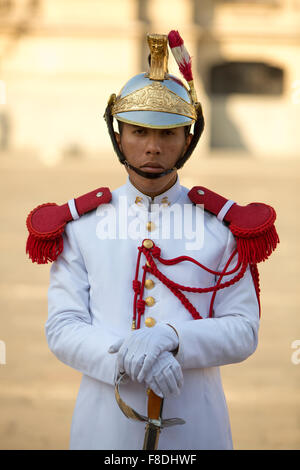 President Palace guard a lavorare nel centro storico, Lima Foto Stock