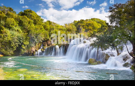 Cascate di Krka, Parco Nazionale di Krka, Croazia, Europa Foto Stock