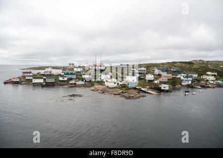 Il villaggio di pescatori di Harrington Harbour a North Shore inferiore del Golfo di San Lorenzo, Quebec, Canada. Foto Stock