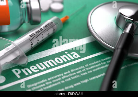 Diagnosi - polmonite. Concetto medico. Foto Stock