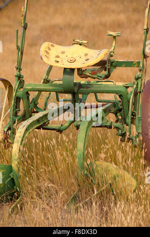 John Deere a due vie, aratro Grant-Kohrs Ranch National Historic Site, Montana Foto Stock