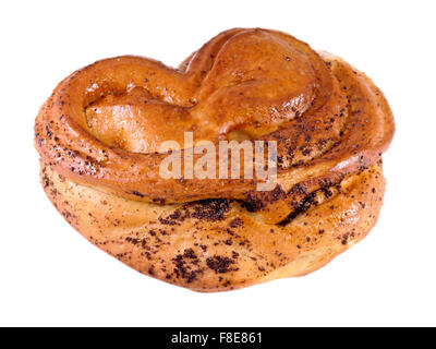 Semi di papavero bun isolato su uno sfondo bianco Foto Stock