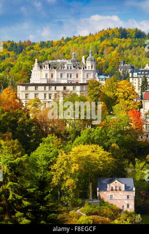 Karlovy Vary Spa, Boemia, Repubblica Ceca, Europa Foto Stock