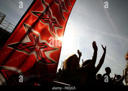 X-Factor auditions a Old Trafford Football Ground , Manchester . Foto Stock