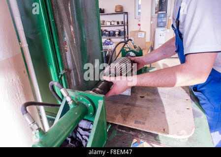 Motore elettrico produzione, rotore Foto Stock