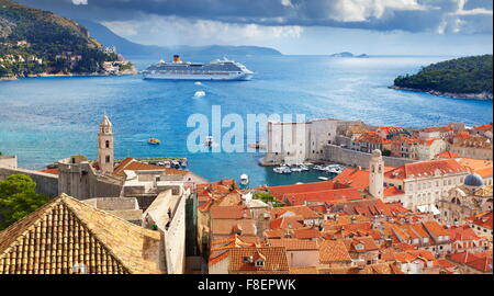 Vista aerea del paese vecchio di Dubrovnik, Croazia Foto Stock