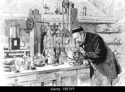 LOUIS PASTEUR (1822-1895) chimico francese e microbiologo da una incisione nella grafica magazine nel 1895 Foto Stock