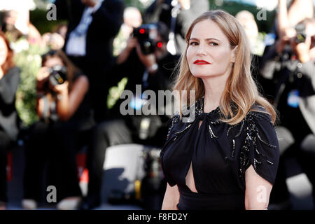 Venezia, Italia - 6 settembre: Jennifer Jason Leigh assiste la premiere del 'Anomalisa' durante la 72a Mostra del Cinema di Venezia Foto Stock