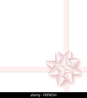 Fiocco Rosa nastro trasversale isolata su bianco Illustrazione Vettoriale