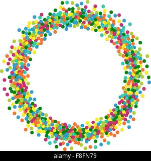 Sfondo di Natale cornice rotonda da coloratissimi coriandoli Illustrazione Vettoriale