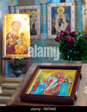 Famoso altare presso la cattedrale di Svetitskhoveli a Mtskheta, la vecchia capitale della Georgia Foto Stock