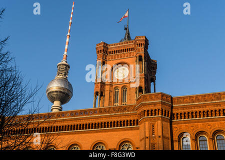 Red Town Hall, Rotes Rathaus, Scheunenviertel, Berlino Foto Stock