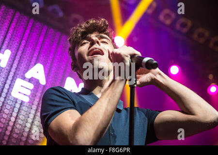 Detroit, Michigan, Stati Uniti d'America. L'8 dicembre, 2015. NATHAN SYKES esegue su Radio Amp Kringle Jingle al Fillmore a Detroit, MI su 8 Dicembre 2015 © Marc Nader/ZUMA filo/Alamy Live News Foto Stock