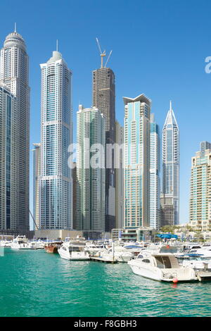 Skyline di Dubai - Marina, Emirati Arabi Uniti Foto Stock