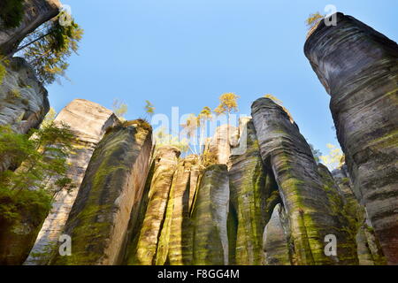 Adrspach città di roccia, Teplicke rocce, Repubblica Ceca Foto Stock