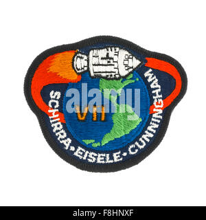 Apollo 7 Badge di missione su sfondo bianco Foto Stock