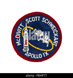 Apollo 9 Badge di missione su sfondo bianco Foto Stock