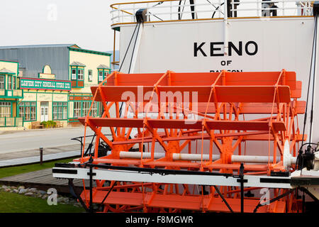 La SS Keno Sternwheeler sulle rive del fiume di Yukon, Dawson City, Yukon Foto Stock